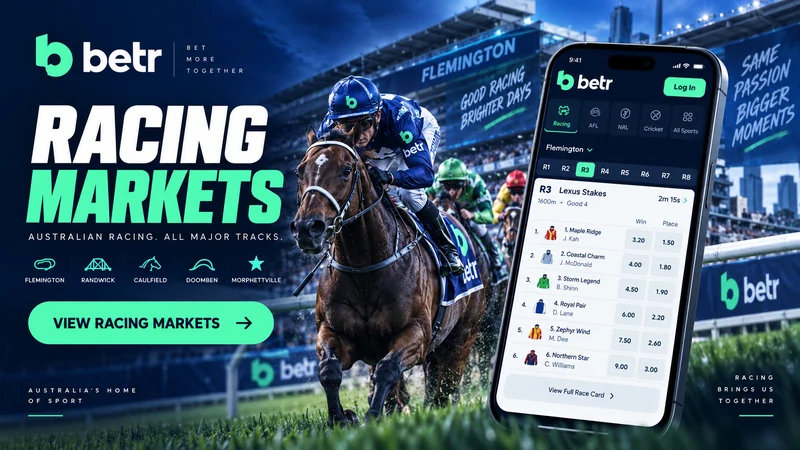 Live race vision at betr with pre-match markets open before the jump