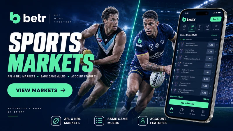 AFL and NRL markets with Same Game Multi builder at betr